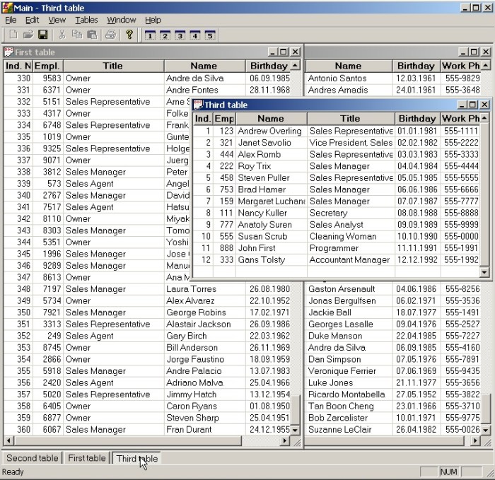 Заполнение списков в виртуальном режиме данными из dbf файлов, в том числе созданного